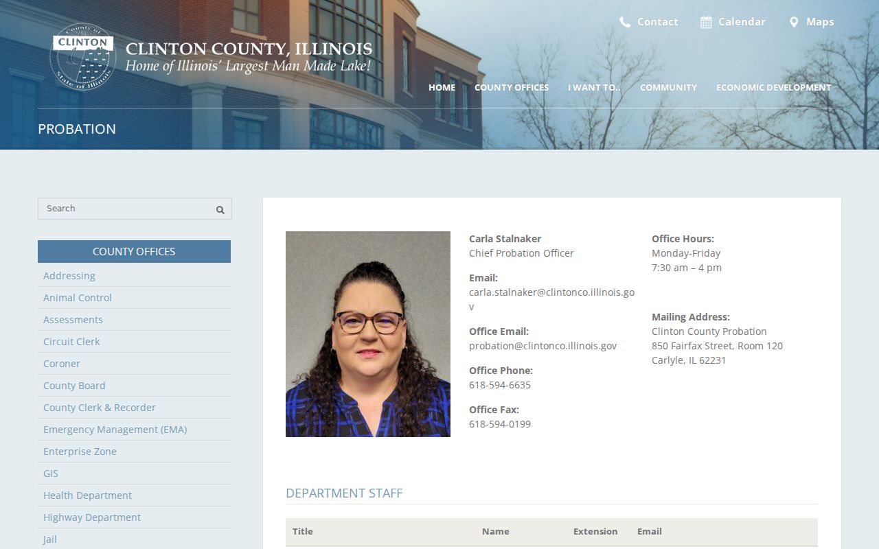 Clinton County Probation office and local supervision programs