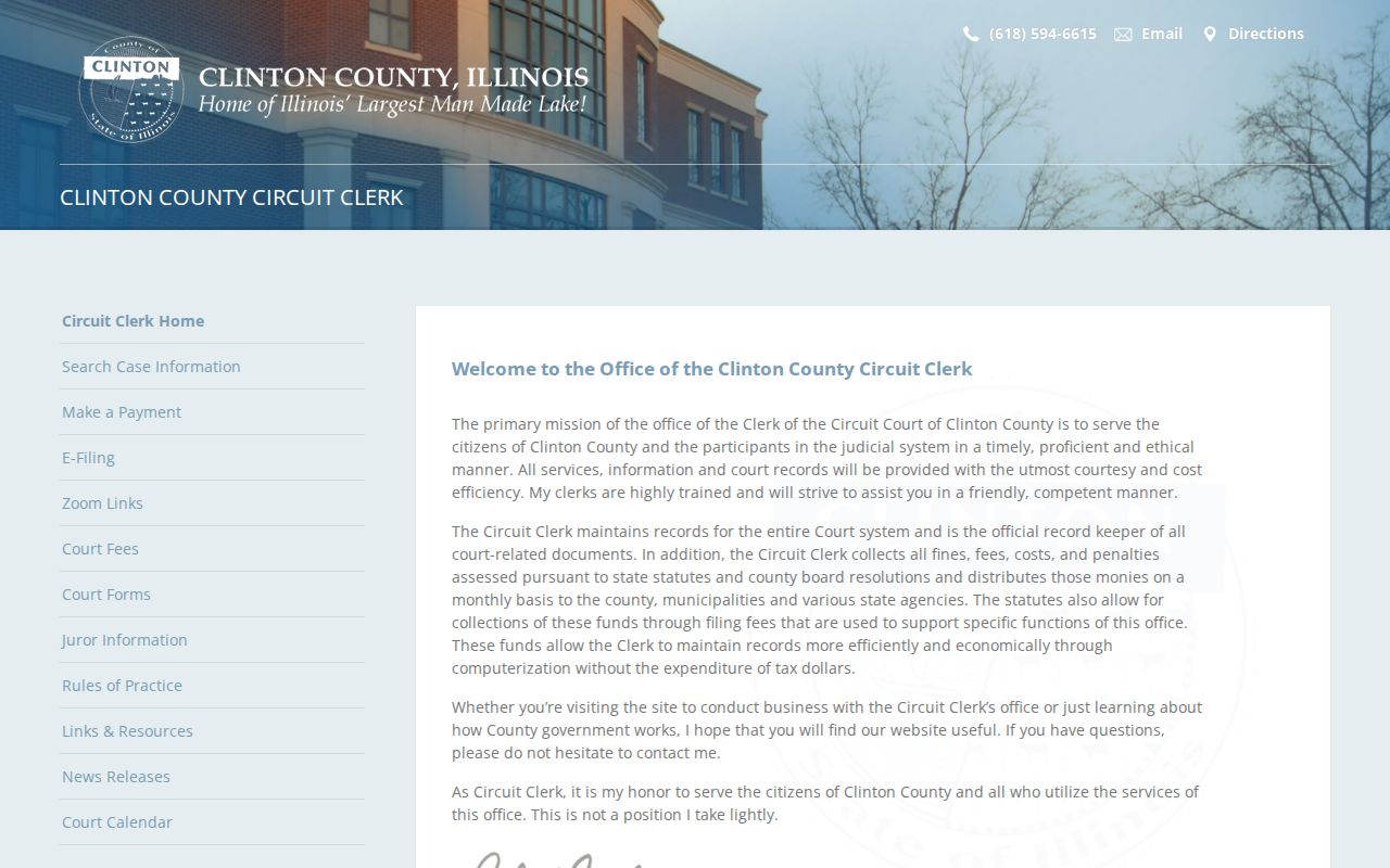 Clinton County criminal court case Circuit Clerk gateway