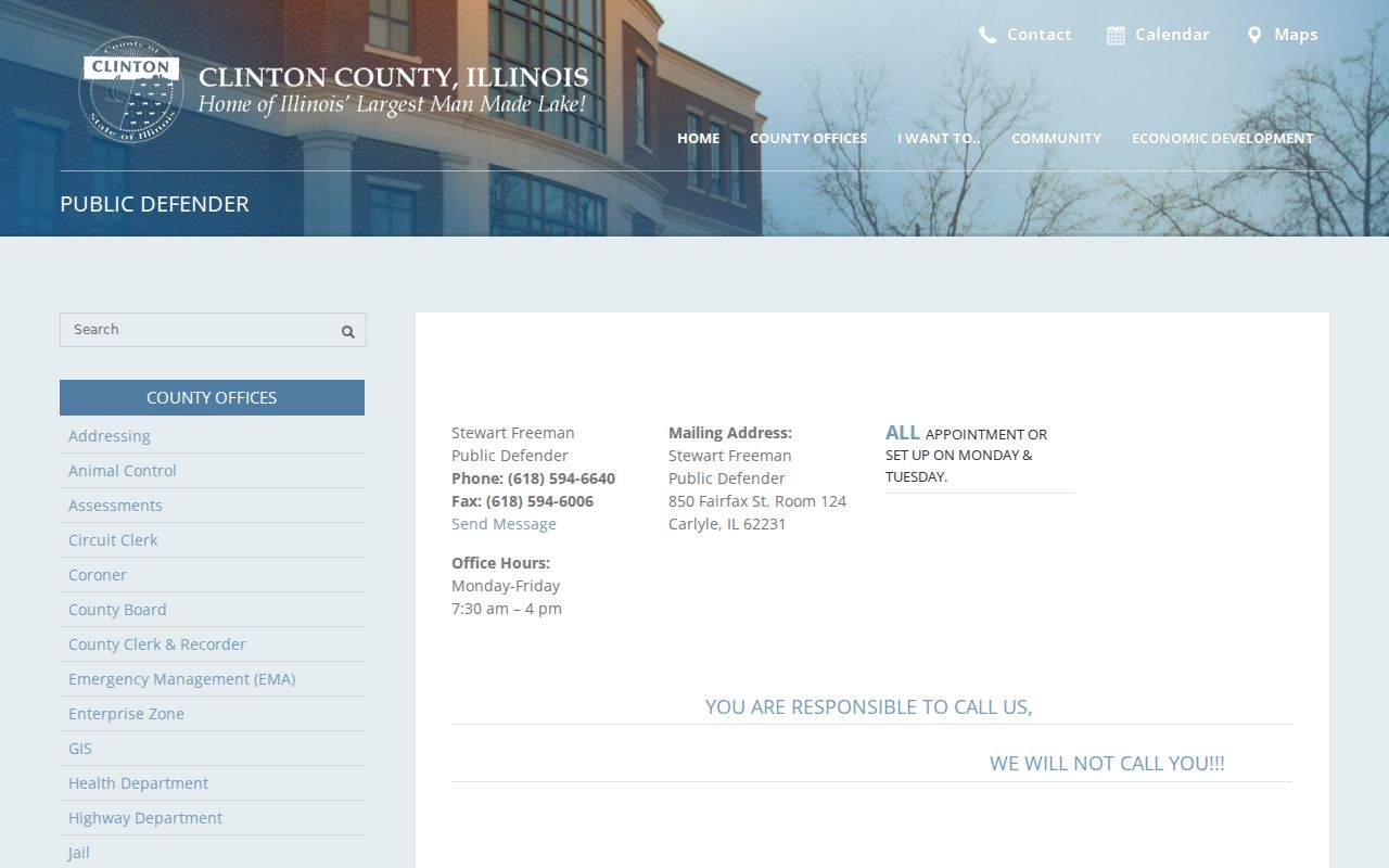 Clinton County criminal court cases Public Defender office