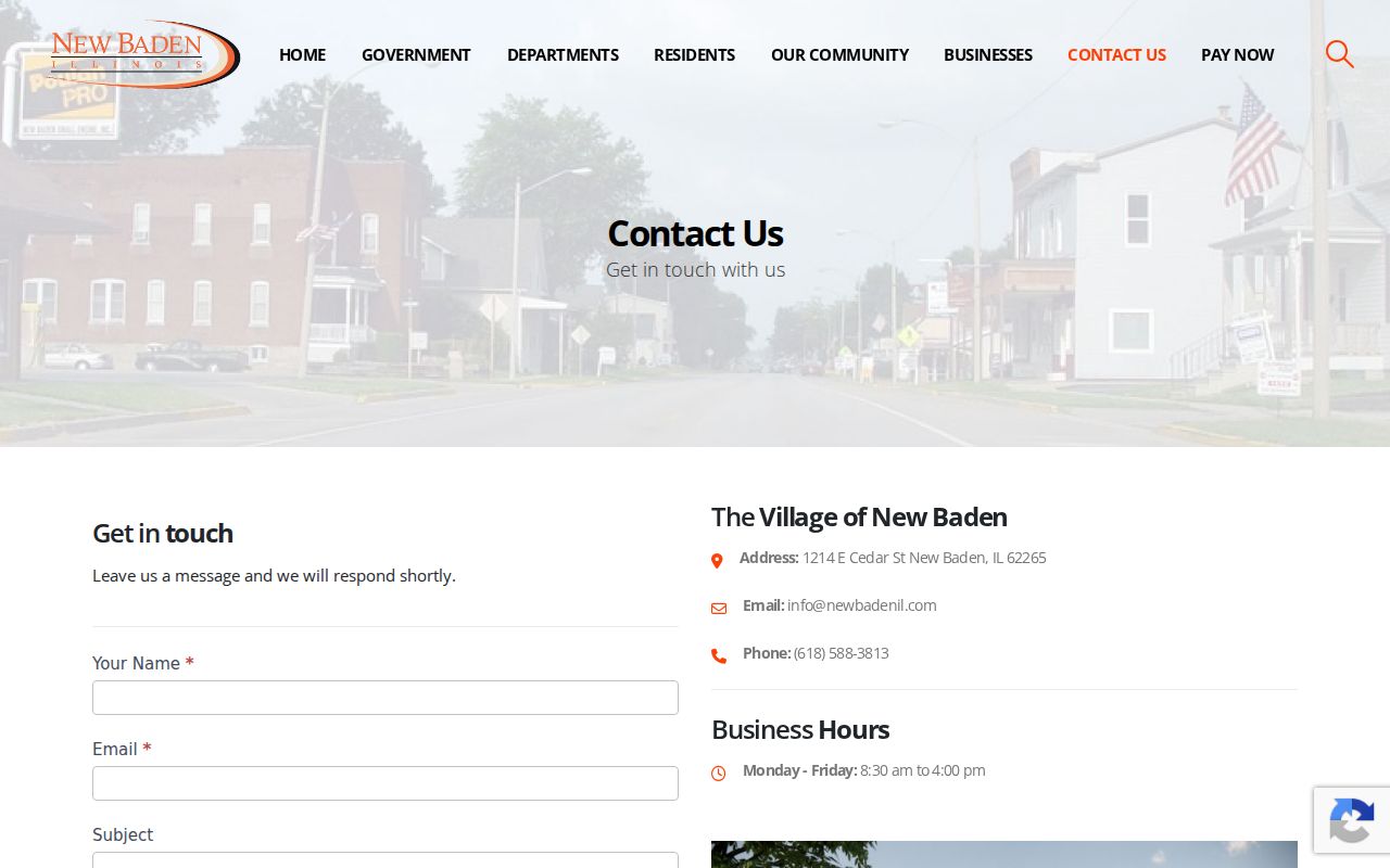 New Baden criminal records Village Hall FOIA contact page