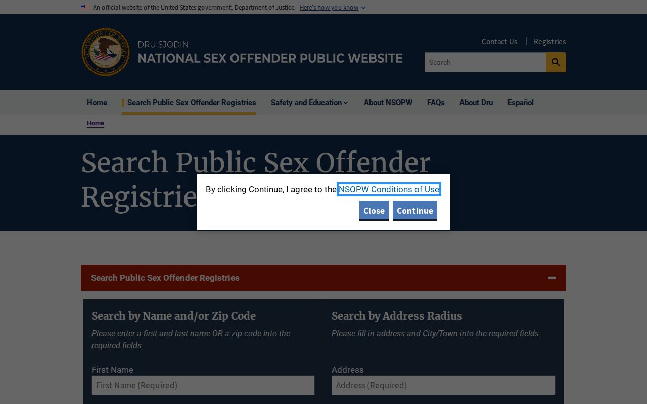 Clinton County sex offender search through NSOPW